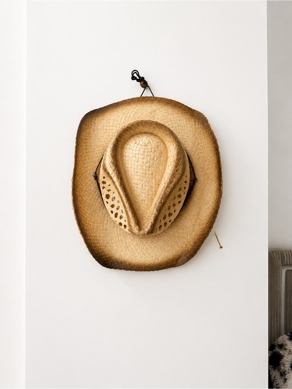 Yumi Handwoven Western Cowboy Hat - Natural Tan
